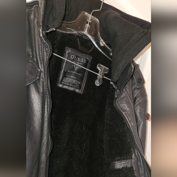 Guess faux leather jacket with removable hood. - Picture 2 of 11